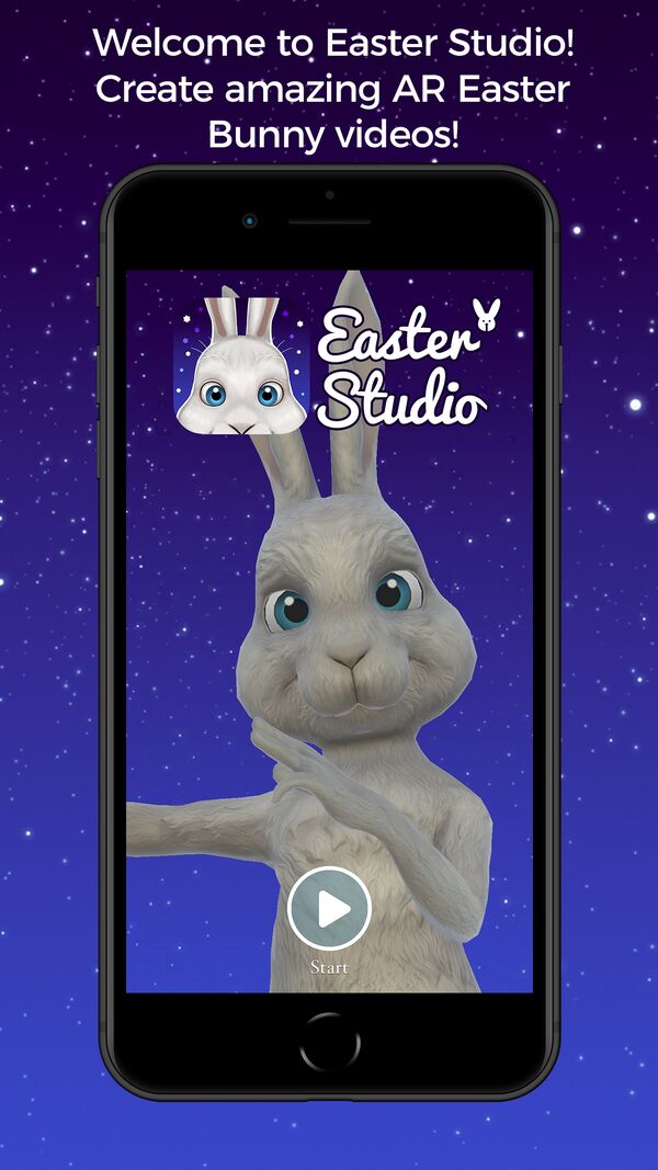 Easter Studio app screenshot 1 — augmented reality Easter Bunnies in real environments