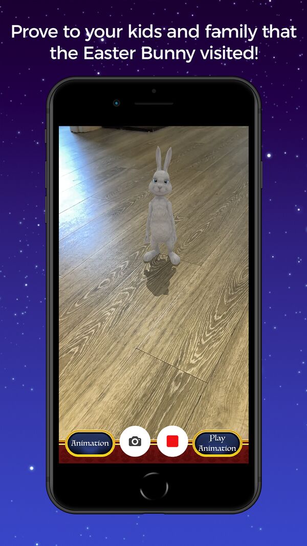 Easter Studio app screenshot 2 — augmented reality Easter Bunnies in real environments