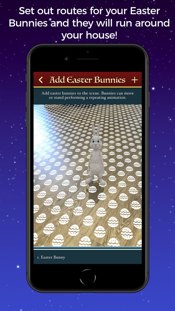 Easter Studio app screenshot 4 — augmented reality Easter Bunnies in real environments